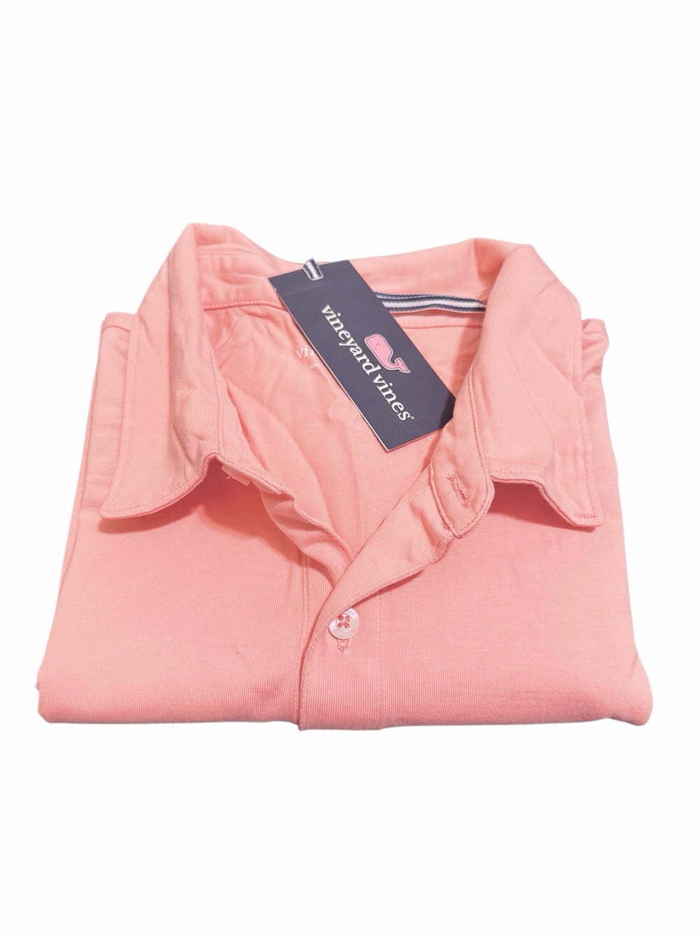 Vineyard Vines 100% Pima Cotton Polo Shirt in Peaches N Cream Size Large